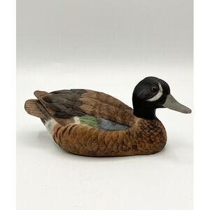 Blue Winged Teal Duck Figurine By Lefton Vintage Decor 1988‎ Taiwan 5.5"L #06590